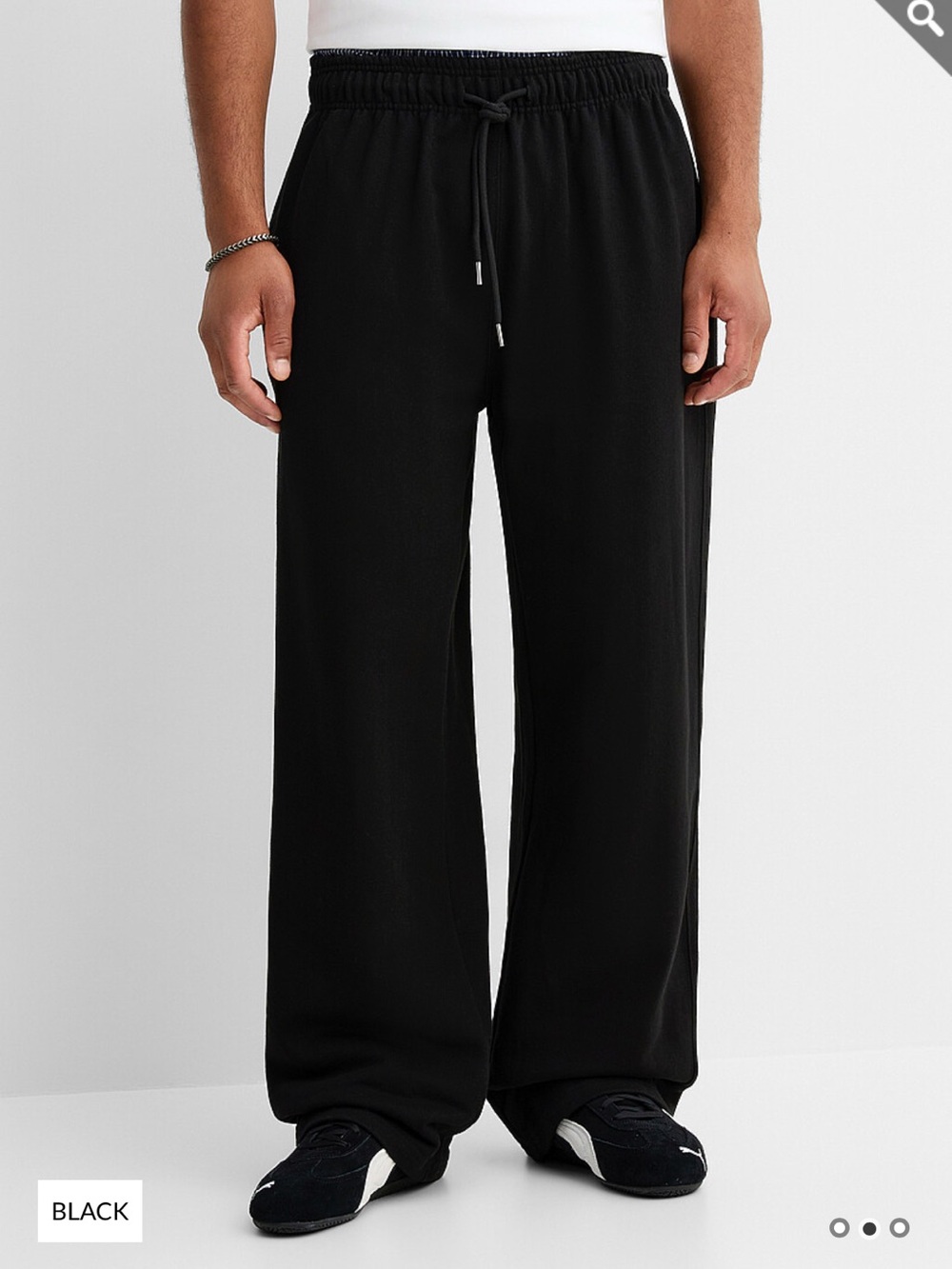 Djab Baggy Wide Leg Black Sweatpants - Picture 1 of 6